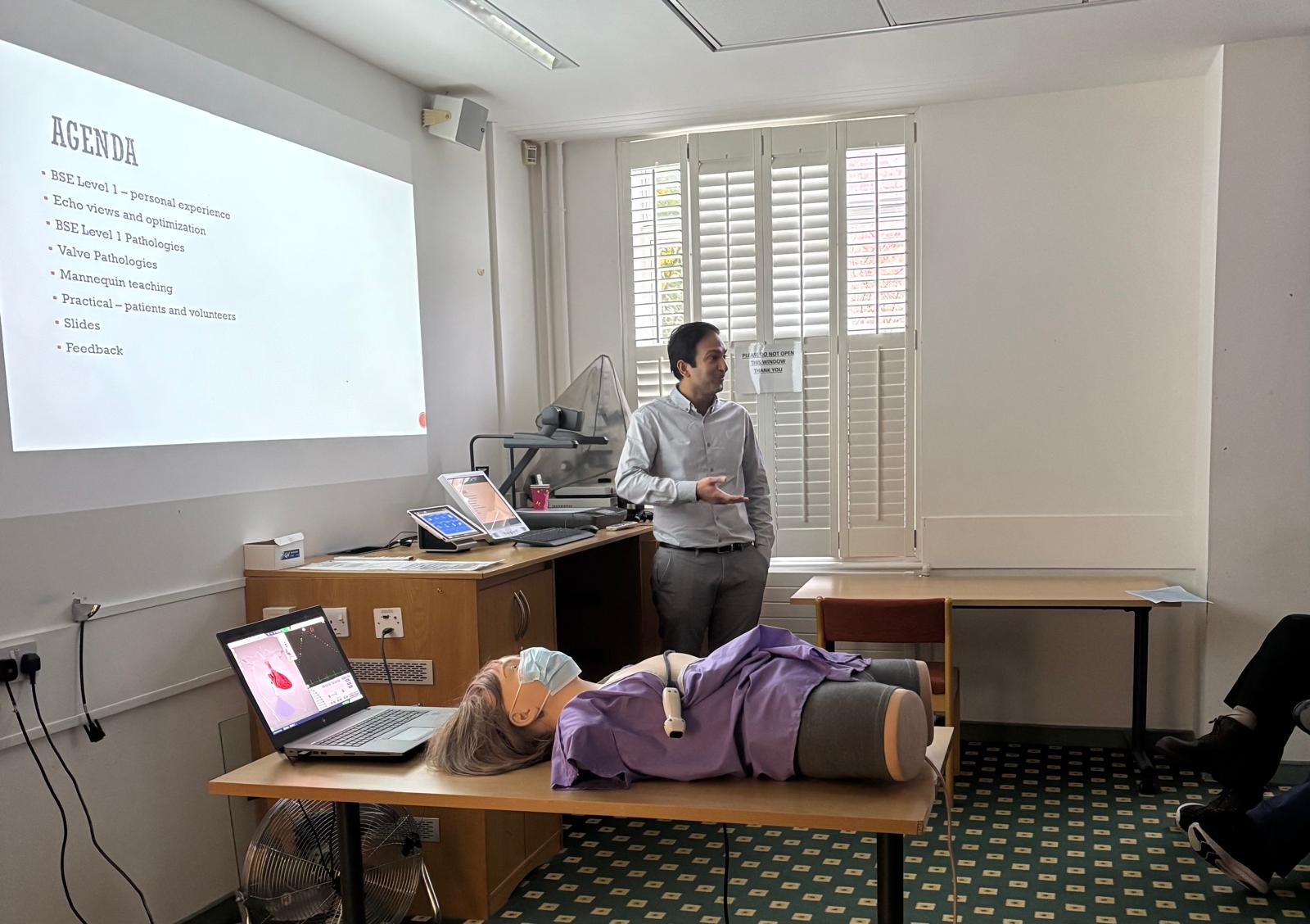 Hands-on mannequin echocardiography teaching session